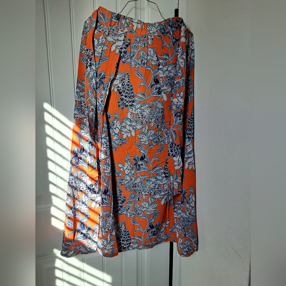 CAbi Orange Floral Maxi Skirt